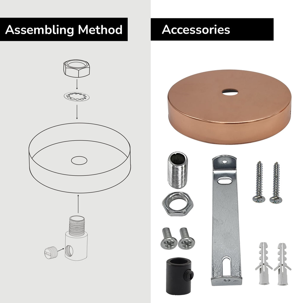 Metal Ceiling Roses 2 Outlets Rose Gold 120x25mm~2809