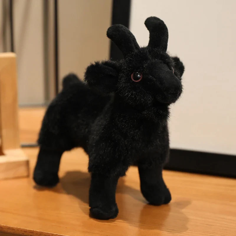 18cm Plush Black White Goat Pendant Toy